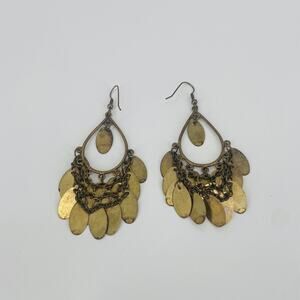Vintage Brassy Chandelier Earrings